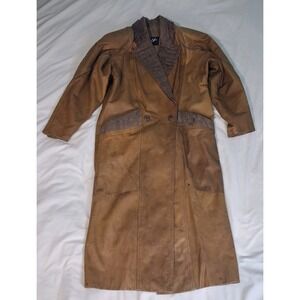Winlit Steampunk Cowgirl Western Leather, snakeskin Trench Coat Duster Jacket S